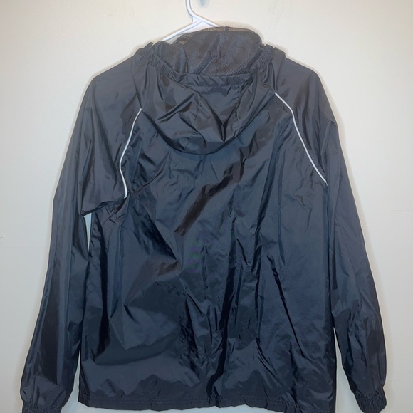 Adidas Black And White Zip Up Hooded Windbreaker Jacket Youth Size L EUC - Picture 6 of 7